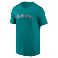 T-shirt Nike Ken Griffey Jr. Aqua pour homme avec nom et numéro Fuse des Seattle Mariners