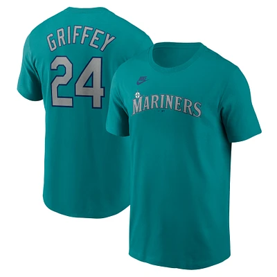 T-shirt Nike Ken Griffey Jr. Aqua pour homme avec nom et numéro Fuse des Seattle Mariners