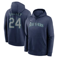 Sweat à capuche Nike Ken Griffey Jr. pour homme, bleu marine, Seattle Mariners, nom et numéro du club