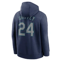 Sweat à capuche Nike Ken Griffey Jr. pour homme, bleu marine, Seattle Mariners, nom et numéro du club