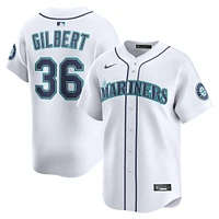 Maillot de joueur alternatif Nike Logan Gilbert blanc des Seattle Mariners pour homme