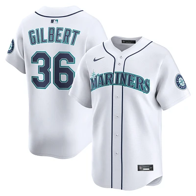 Maillot de joueur alternatif Nike Logan Gilbert blanc des Seattle Mariners pour homme