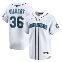 Maillot de joueur alternatif Nike Logan Gilbert blanc des Seattle Mariners pour homme