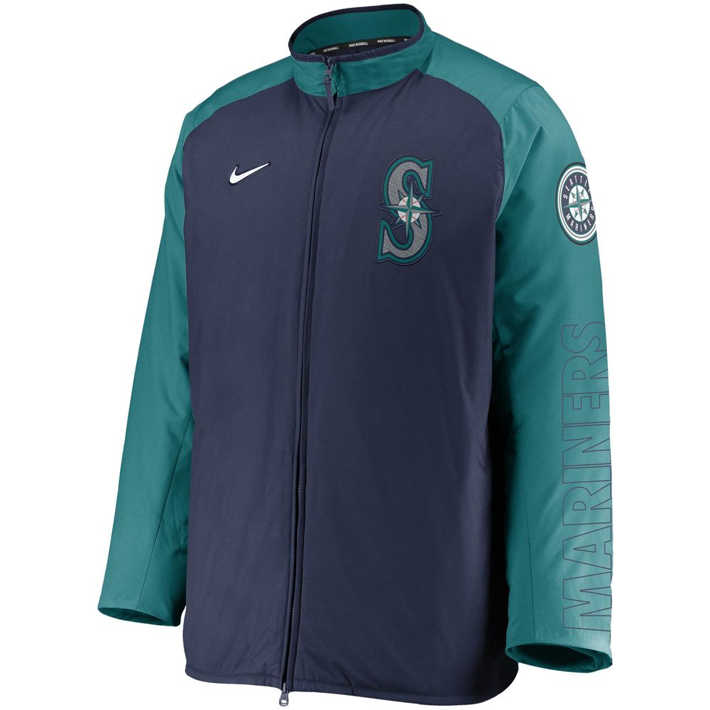 Men's Nike Navy/Aqua Seattle Mariners Authentic Collection Dugout Full-Zip Jacket