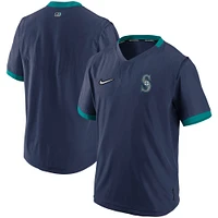 Veste à enfiler chaude manches courtes Nike Marine/Aqua Seattle Mariners Authentic Collection pour homme