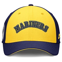 Casquette Nike Performance Flex Rise Swoosh bleu marine/doré pour homme des Seattle Mariners