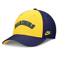 Casquette Nike Performance Flex Rise Swoosh bleu marine/doré pour homme des Seattle Mariners