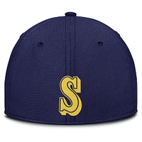 Casquette Nike Performance Flex Rise Swoosh bleu marine/doré pour homme des Seattle Mariners