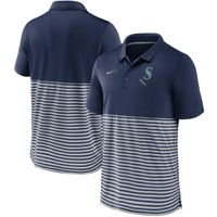 Men's Nike Navy/Gray Seattle Mariners Home Plate Striped Polo