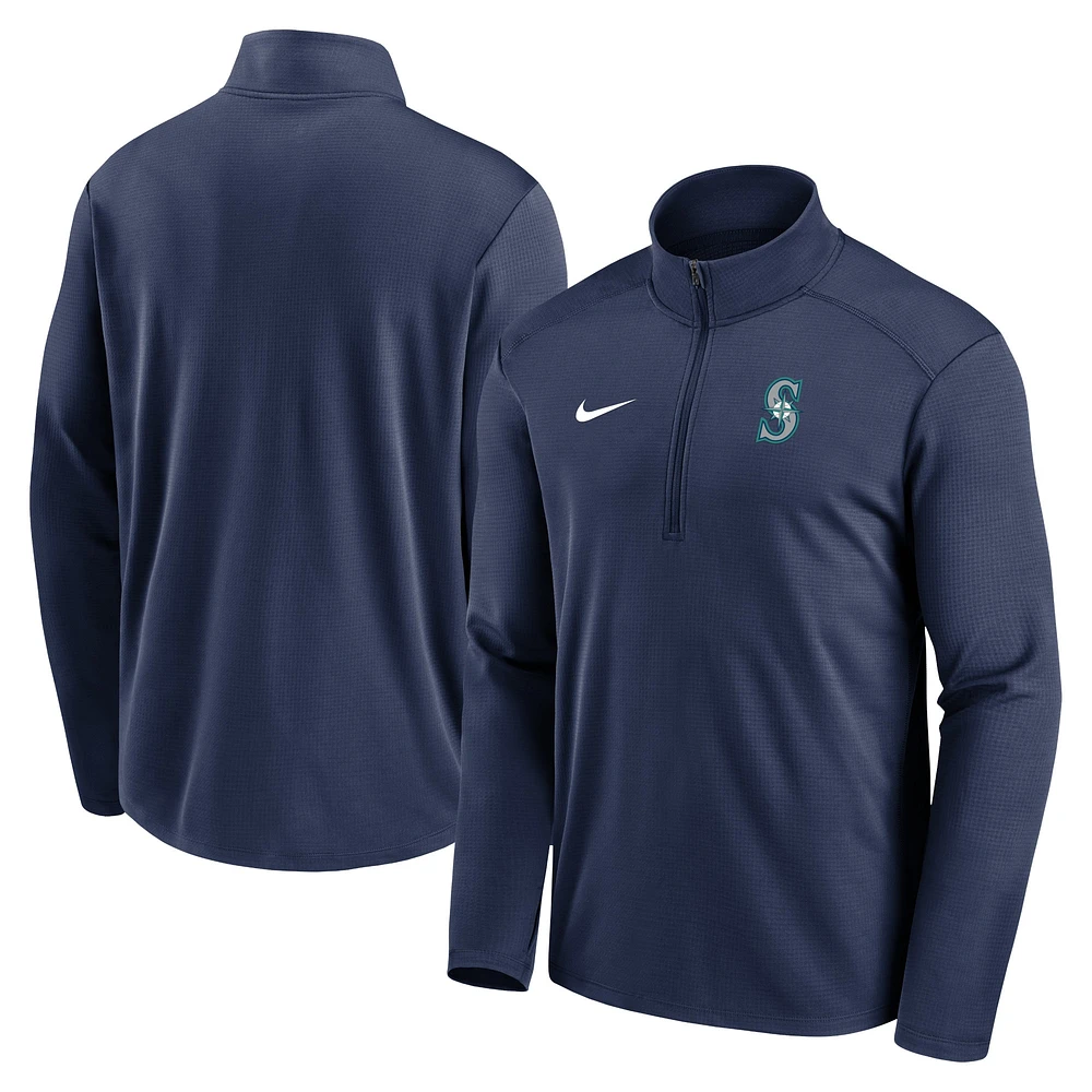 Haut léger à demi-zip Nike bleu marine Seattle Mariners Agility Pacer pour homme