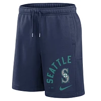 Men's Nike Navy Seattle Mariners Arched Kicker Fleece Shorts