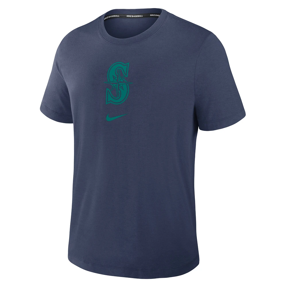 T-shirt Nike bleu marine Seattle Mariners Authentic Collection Early Work Tri-Blend Performance pour homme