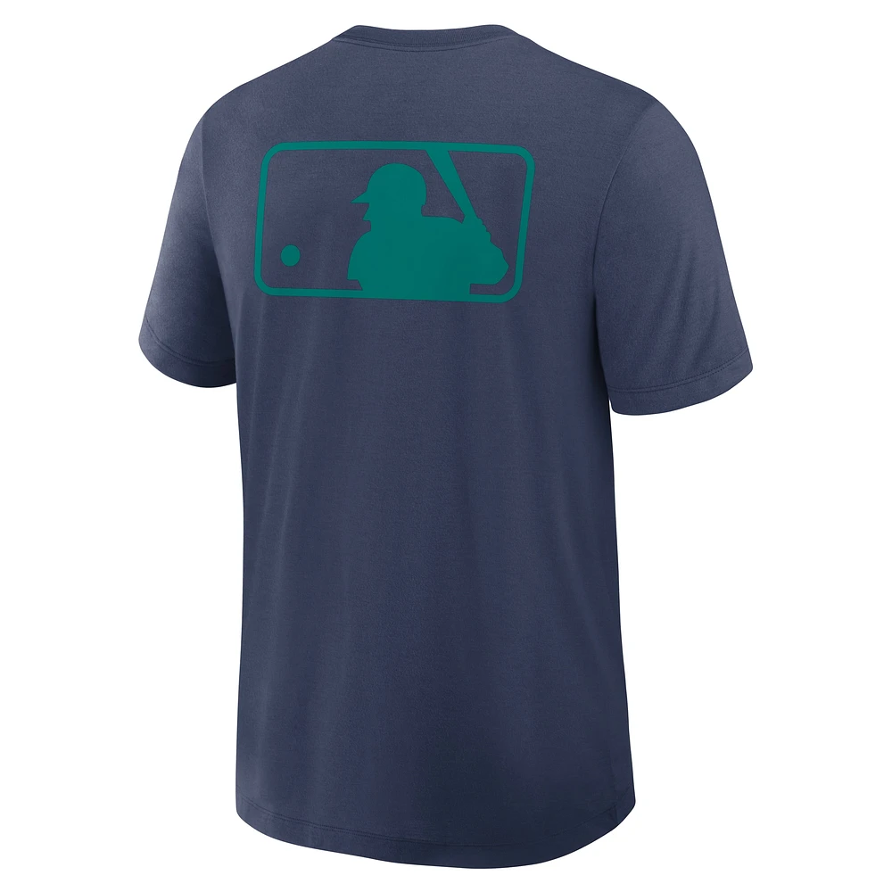 T-shirt Nike bleu marine Seattle Mariners Authentic Collection Early Work Tri-Blend Performance pour homme