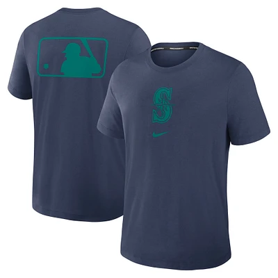 T-shirt Nike bleu marine Seattle Mariners Authentic Collection Early Work Tri-Blend Performance pour homme