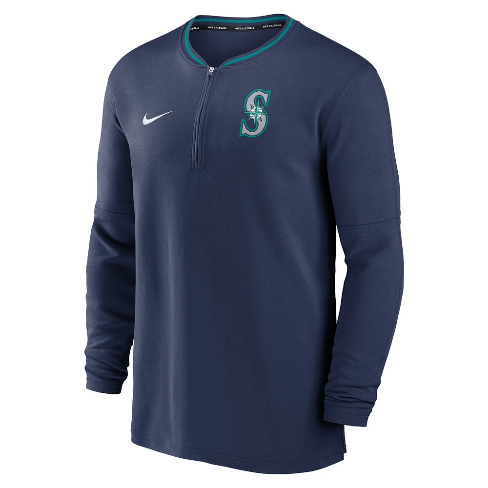Men's Nike Navy Seattle Mariners Authentic Collection Performance Half-Zip Top