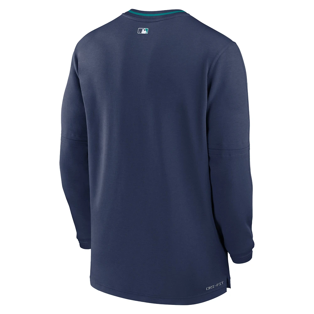Men's Nike Navy Seattle Mariners Authentic Collection Performance Half-Zip Top