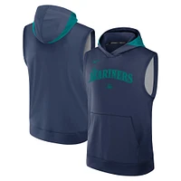 Sweat à capuche sans manches Nike Navy Seattle Mariners Authentic Collection Performance pour homme