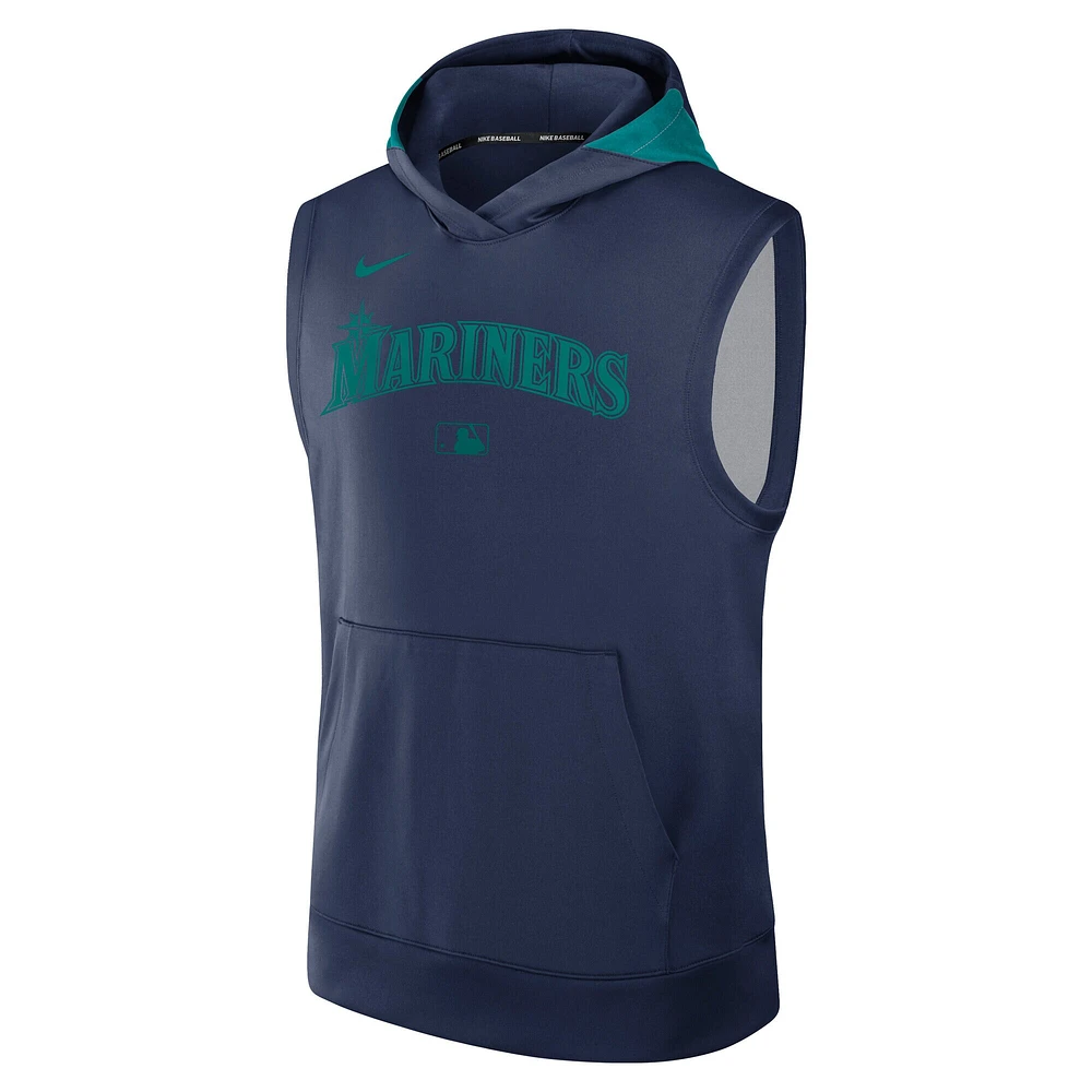 Sweat à capuche sans manches Nike Navy Seattle Mariners Authentic Collection Performance pour homme
