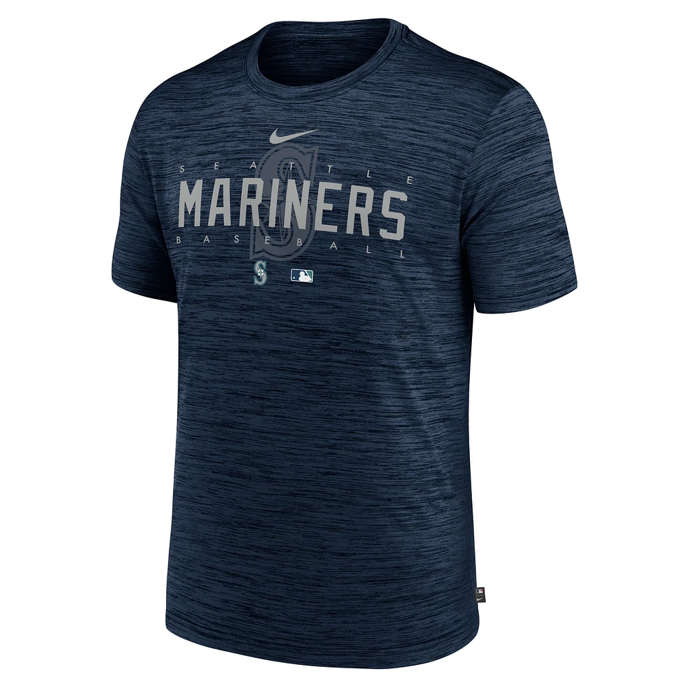 T-shirt Nike Seattle Mariners Authentic Collection Velocity Performance Practice pour homme - Bleu marine