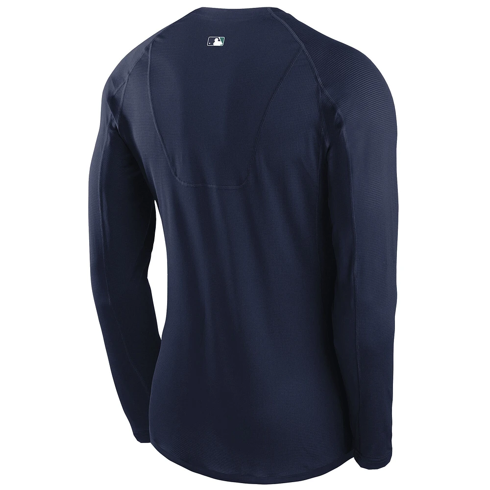 Men's Nike Navy Seattle Mariners Base Layer Thermal Long Sleeve Raglan Performance T-Shirt