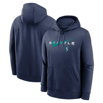 Sweat à capuche Nike Seattle Mariners Big & Tall Over Arch pour homme, bleu marine