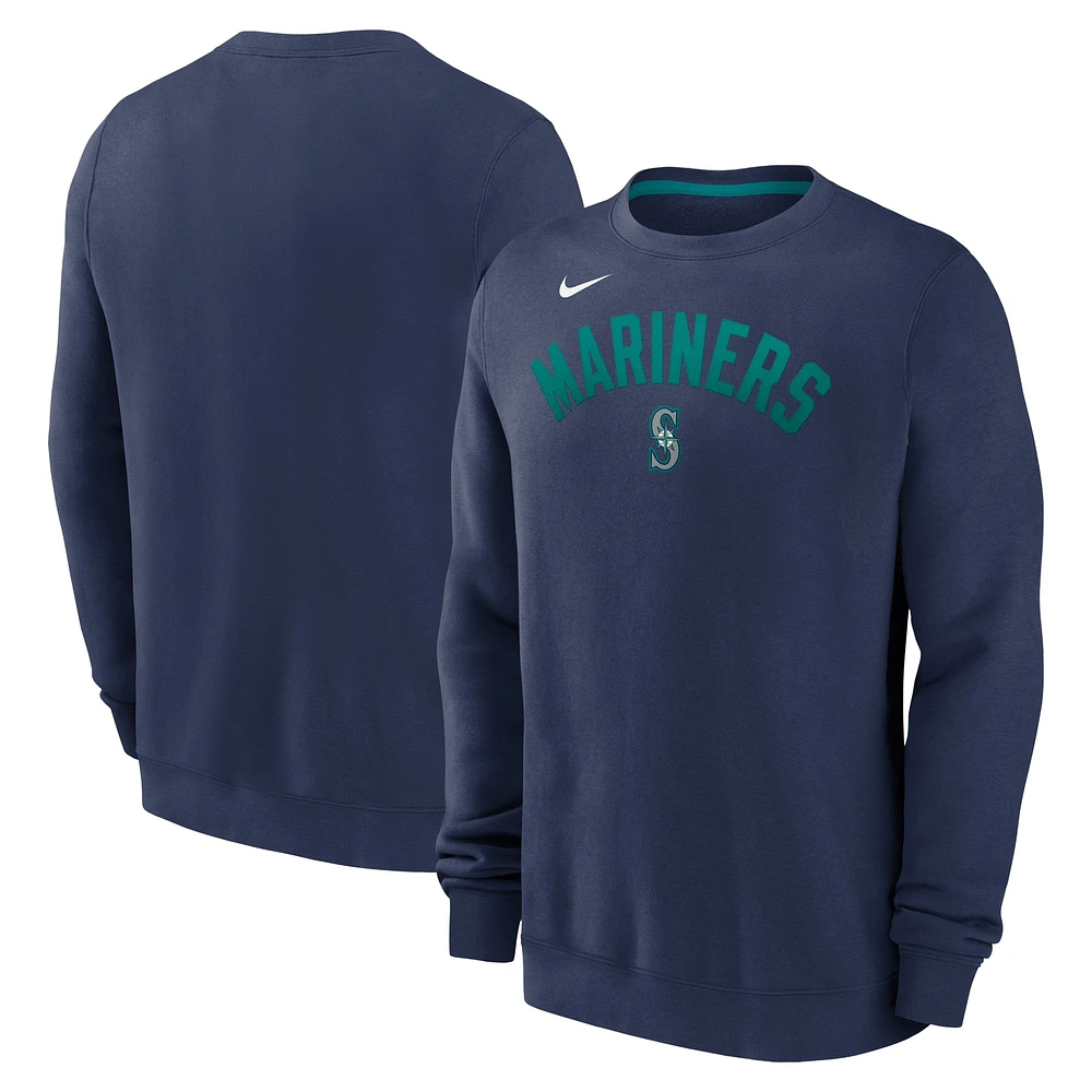 Men's Nike Navy Seattle Mariners Classic Fleece Performance Pullover Sweatshirt