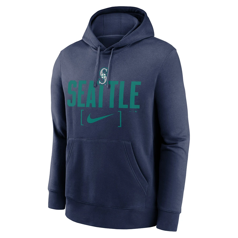 Sweat à capuche Nike Seattle Mariners Club Slack pour homme, bleu marine