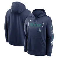 Men's Nike Navy Seattle Mariners Club Stack Pullover Hoodie