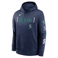 Men's Nike Navy Seattle Mariners Club Stack Pullover Hoodie