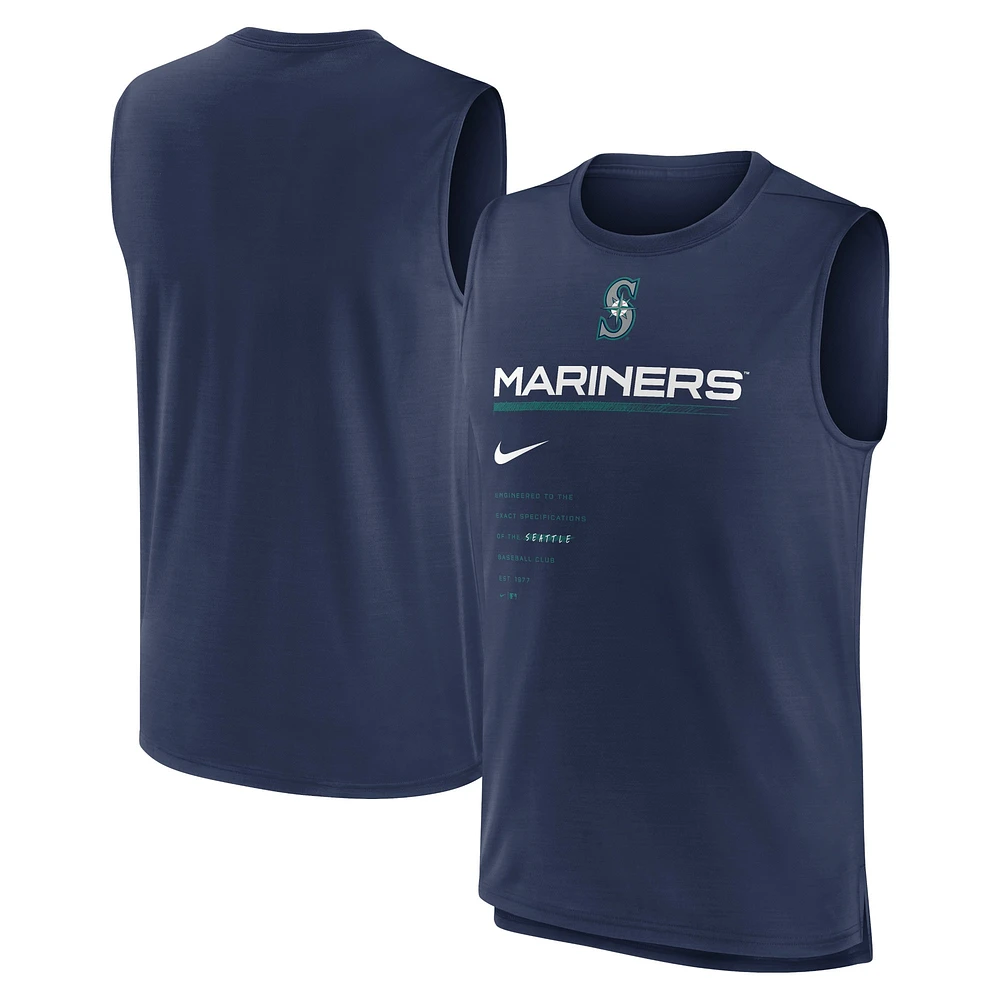 Débardeur Nike Seattle Mariners Exceed Performance pour homme - Bleu marine