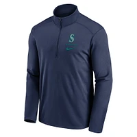 Haut à demi-zip Nike bleu marine Seattle Mariners avec logo Pacer Performance pour homme