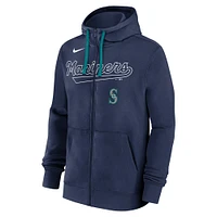 Men's Nike Navy Seattle Mariners Knockout Script Full-Zip Hoodie