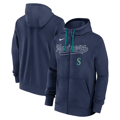 Men's Nike Navy Seattle Mariners Knockout Script Full-Zip Hoodie