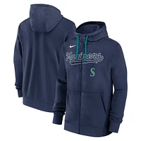 Men's Nike Navy Seattle Mariners Knockout Script Full-Zip Hoodie