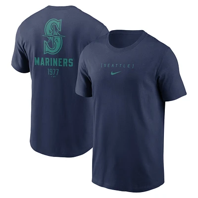 T-shirt Nike bleu marine Seattle Mariners avec grand logo dans le dos pour homme