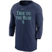 Men's Nike Navy Seattle Mariners Local Phrase Tri-Blend 3/4-Sleeve Raglan T-Shirt