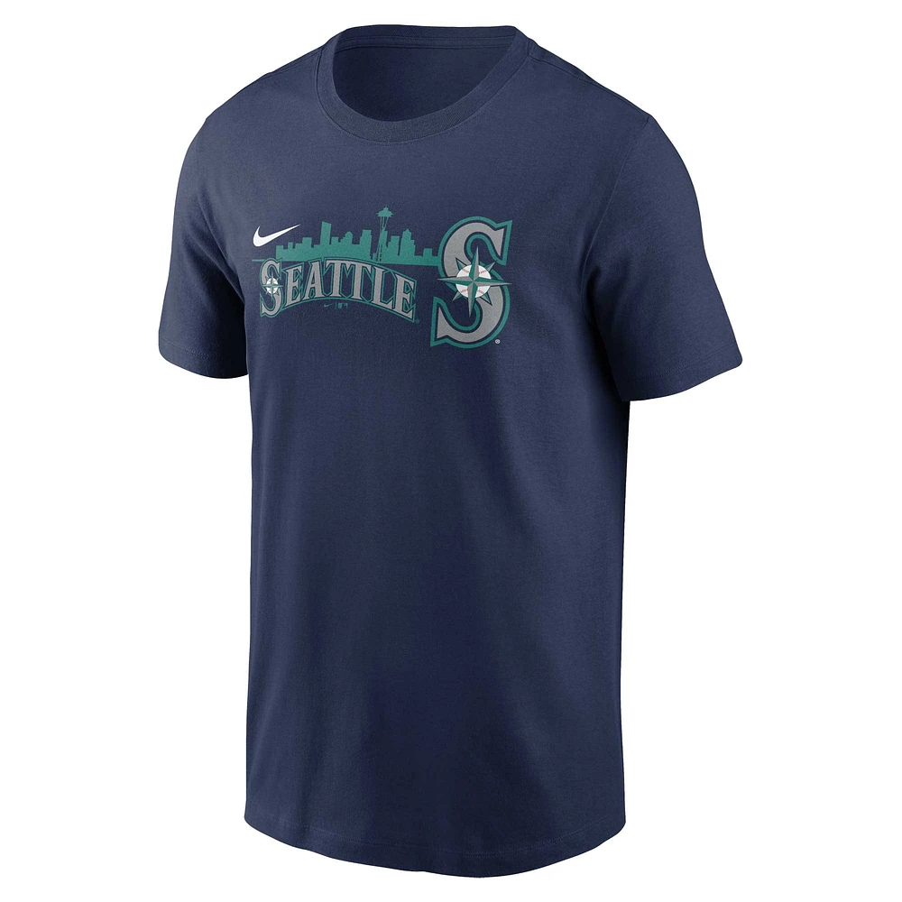 T-shirt Nike bleu marine Seattle Mariners Skyline de l'équipe locale pour homme