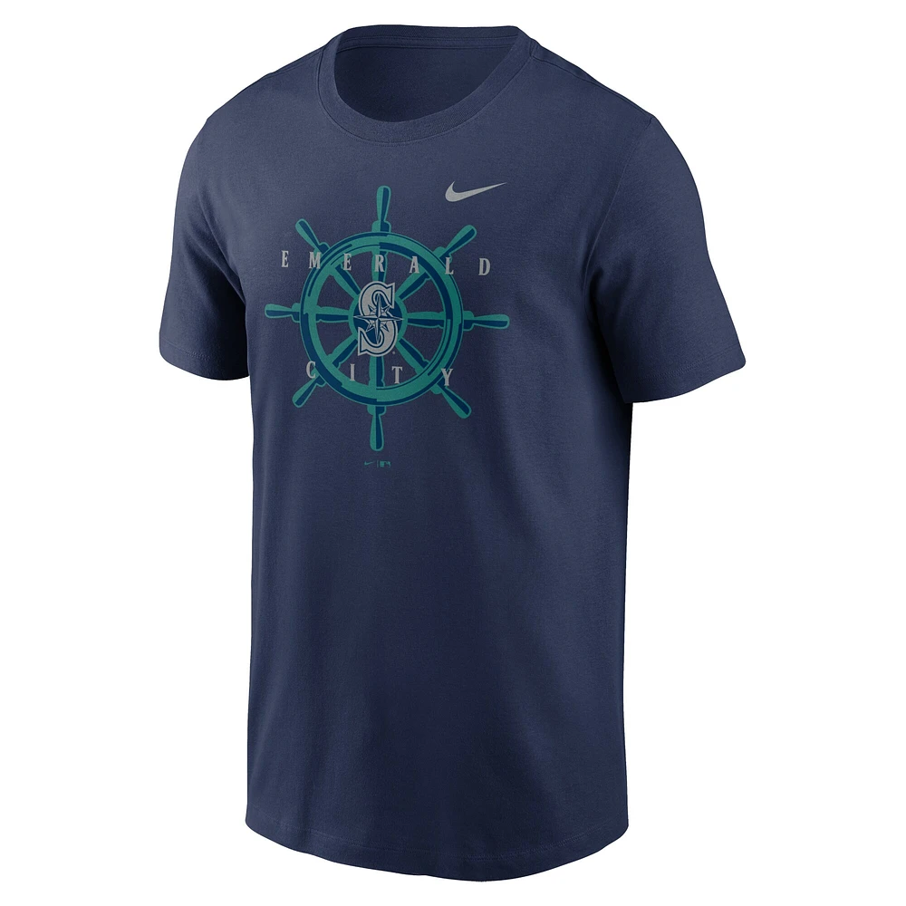 T-shirt de l'équipe locale Nike Seattle Mariners pour homme avec logo bleu marine