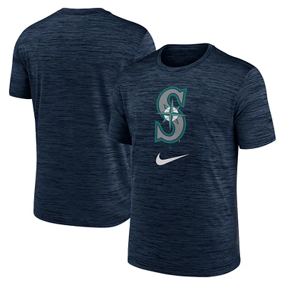 T-shirt pour homme Nike Seattle Mariners Logo Velocity Performance - Bleu marine