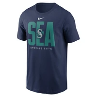 T-shirt Nike bleu marine avec tableau de bord des Mariners Seattle pour homme