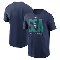 T-shirt Nike bleu marine avec tableau de bord des Mariners Seattle pour homme