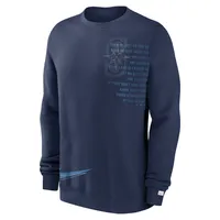 Men's Nike Navy Seattle Mariners Statement Ball Game Fleece Pullover Sweatshirt