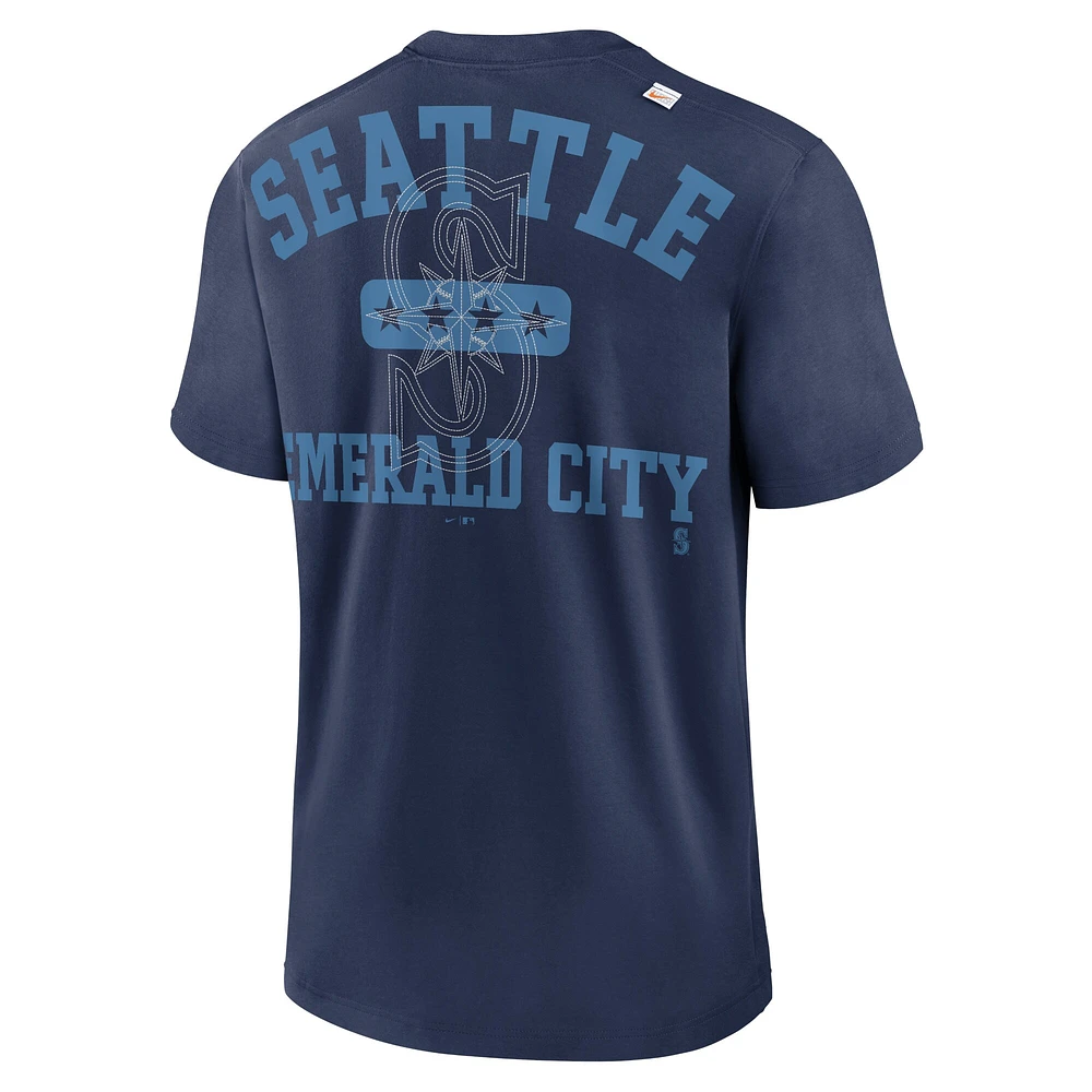 T-shirt Nike Seattle Mariners Statement Game Over pour homme, bleu marine