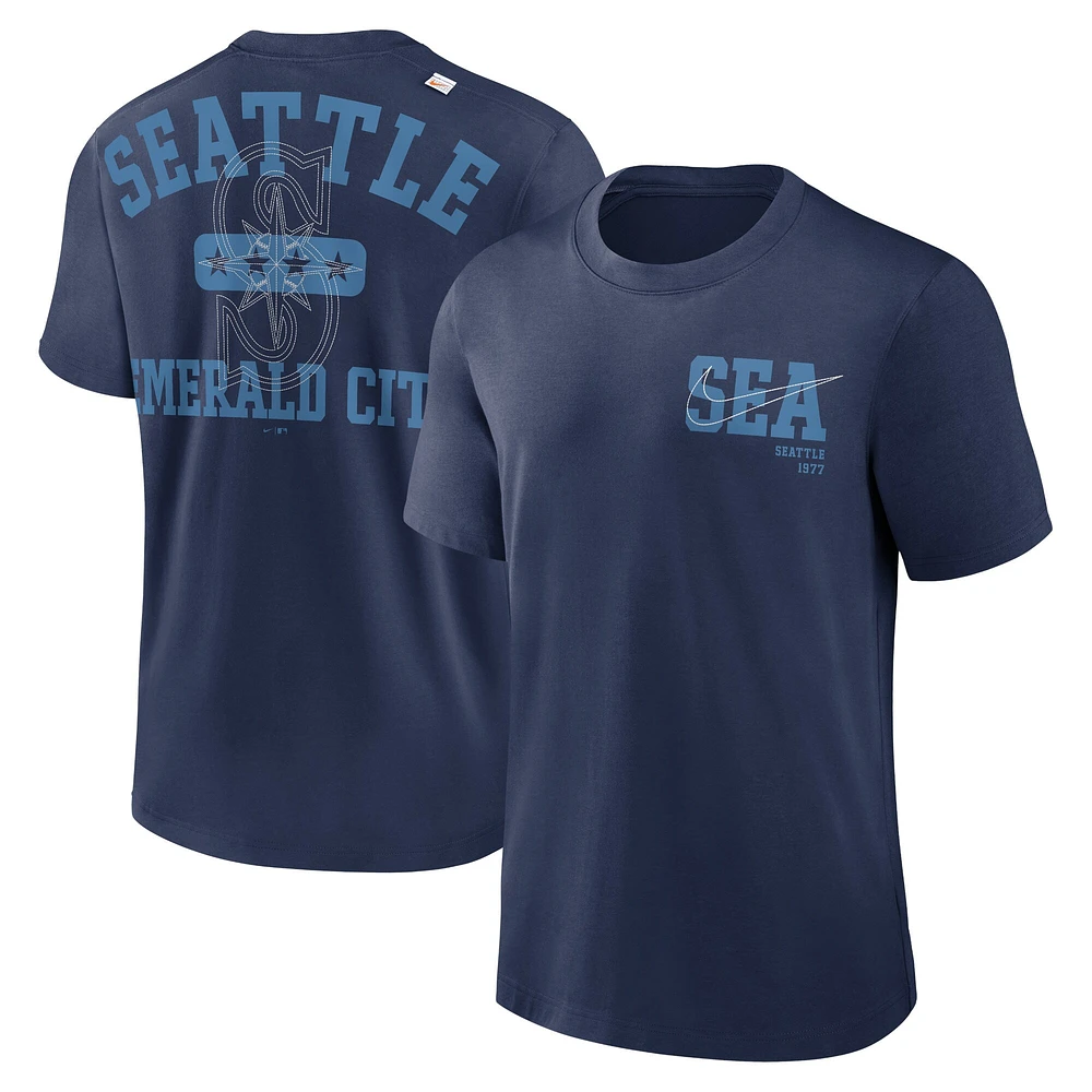 T-shirt Nike Seattle Mariners Statement Game Over pour homme, bleu marine