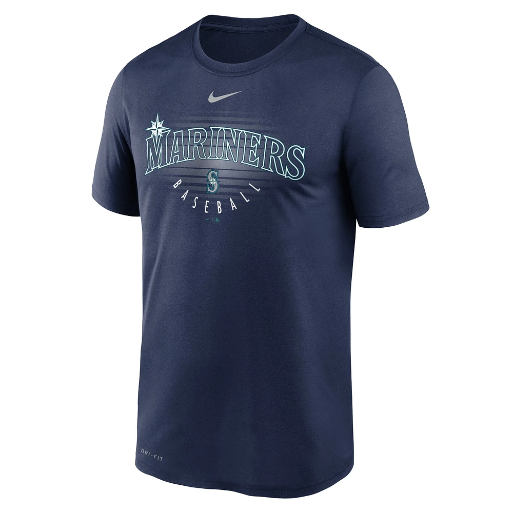 Men's Nike Navy Seattle Mariners Wordmark Outline Legend T-Shirt