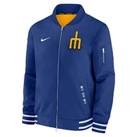 Men's Nike  Royal Seattle Mariners Authentic Collection City Connect Full-Zip Bomber Jacket