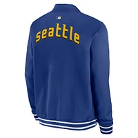 Men's Nike  Royal Seattle Mariners Authentic Collection City Connect Full-Zip Bomber Jacket
