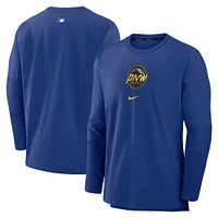 Men's Nike Royal Seattle Mariners Authentic Collection City Connect Player Tri-Blend Performance Pullover Jacket