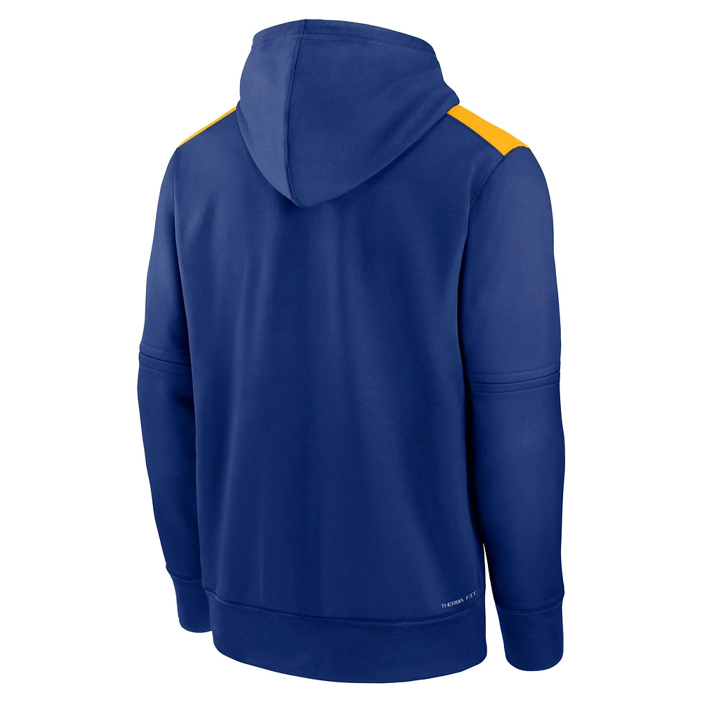 Men's Nike  Royal Seattle Mariners Authentic Collection City Connect Therma Pullover Hoodie