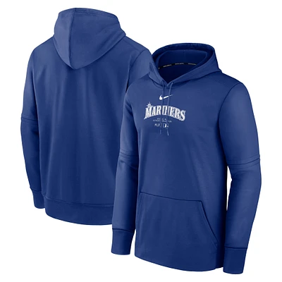 Sweat à capuche Nike Royal Seattle Mariners Authentic Collection Practice Performance pour homme